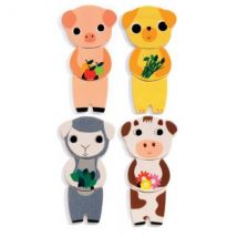 5 Puzzles En Bois Mixamatch - 3 Pièces - Djeco - Puzzle A Encastrer - Dj01553 - Djeco