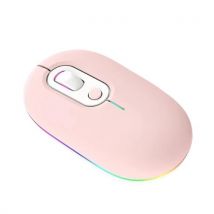 Souris Sans Fil Silencieuse Rechargeable Rgb Rose Ergonomique 2.4g Bluetooth Yonis - Yonis
