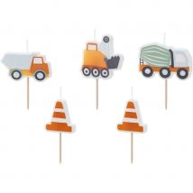 5 Bougies Engins De Chantier - PartyDeco