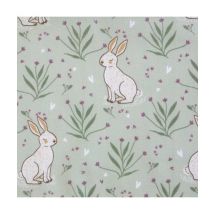 Tissu Enfant Coton Lapin Vert Vendu Au Mètre - Distrifil