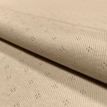 Tissu Jersey Coton Ajouré Baby Beige - Craftine