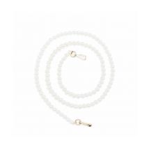 Longue Chaînes Pour Accessoire Pochette, Sac, Vêtement - Perles - 120 X 1 Cm - Draeger Perle Blanche - Draeger