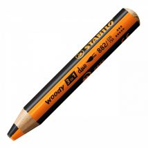 Stabilo Crayon Multi-talents Woody 3en1 Duo, Orange/noir - Stabilo