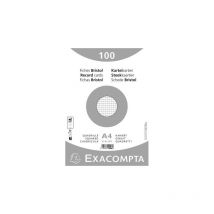 Fiches Bristol - A4 - Petits Carreaux - Non Perforées - Blanc - Lot De 100 - Exacompta