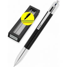 Stylo À Bille - 4 Couleurs - Rétractable - Carbone Noir - Pointe Moyenne - Avec Étui - Online - Online