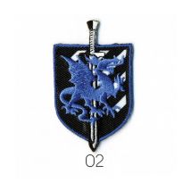 Ecussons Thermocollant Blason Dragon 6 X 3,5 Cm - Mediac 02 Bleu