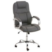 Chaise De Bureau Big Apollo Simili Cuir V2 Gris - Ovegna