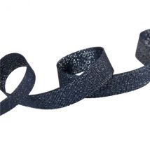 Bobine 25m Gros Grain Métallisé Bleu Marine 15mm - MyMercerie