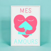 Omy - Affiche Deco - Amour Rose - Omy