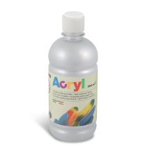 Flacon Soft Plastique Peinture Acrylique Fine Fluo 500 Ml Argent 910 Primo - Primo