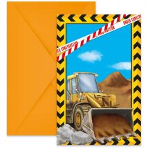 6 Invitations Chantier De Construction - Annikids