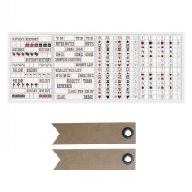 Stickers Calendrier 4 Planches Symboles & Notes + 20 Étiquettes Kraft Fanion - Youdoit