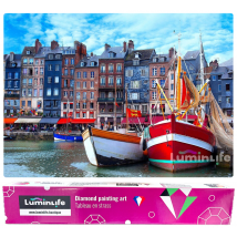 Diamond Painting Broderie Diamant Luminlife 70x50cm, 5d, Diamants Ronds - Honfleur - No Name