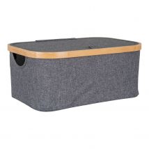 Panier En Bambou Gris Foncé 38 X 26 X 16 Cm - Youdoit