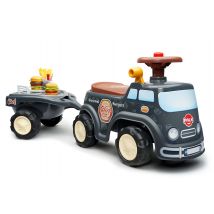 Porteur Food Truck 1er Âge Avec Volant Directionnel Avec Klaxon, Remorque Et Accessoires - Gris - Dès 12 Mois - 100% Fabriqué En France - Falk - FALK 