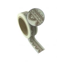 1 Ruban Adhesif Blanc Dentelle 15x10m - Graine Creative