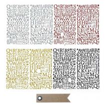 Kit Stickers Alphabets À Paillettes + 20 Étiquettes Kraft Fanion - Youdoit