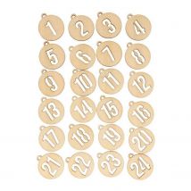 2 Kits De Chiffres Ronds En Bois Calendrier De L'Avent - Artemio