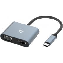 Adaptateur Usb-c Xtrememac Vers Hdmi (4k*2k @ 30hz) Et Vga Aluminium - Xtreme Mac