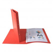 Classeur 2 Anneaux 15mm Carte Lustrée - A4 - Rouge - X 10 - Exacompta