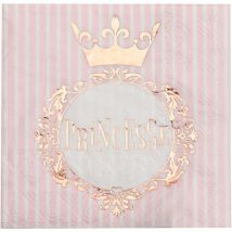20 Serviettes Princesse Rose Gold - Annikids