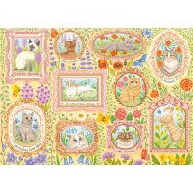 Puzzle 1000 Pièces - Nobles Chats Parmi Les Fleurs - Schmidt Spiele
