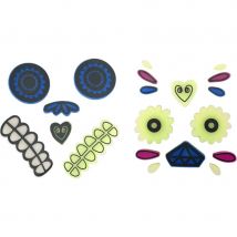 2 Kits Autocollants Gel Visages Dia De La Muerte Phosphorescents - PartyDeco