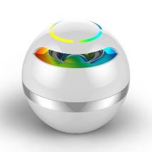 Enceinte Bluetooth Ronde Lumineuse Avec Micro Intégré Et Batterie Longue Durée Blanc Yonis - Yonis
