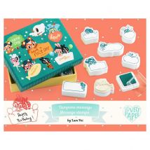 Coffret Tampons Messages Lam - Djeco - Rose