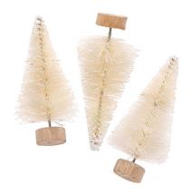 Lot De 3 Sapins De Noël En Bois Blanc 7 Cm - Rico Design