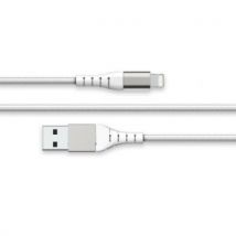 Force Power Câble Renforcé Usb A/lightning 2m - 2.4a Blanc Blanc