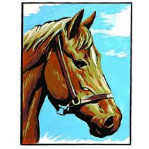 Kit Canevas Blanc Le Cheval 20x25cm - Margot
