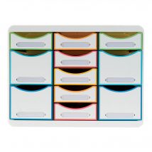 Moule De Classement Storebox Multi 11 Tiroirs Black Office - Blanc/arlequin - Exacompta