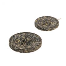 Lot De 3 Boutons Rond Écorces De Riz 4 Trous Noir - My mercerie