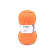 Fil À Tricoter Lisa Premium Uni - Grundl 50 Orange Fluo - Gründl