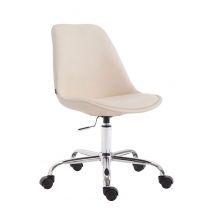 Chaise De Bureau En Simili Cuir Toulouse Crème - Ovegna