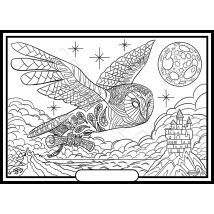 Tableau Velours A Colorier Chouette Gregory Sericolor