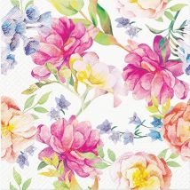 Lot De 4 Serviettes En Papier Découpage Collage 33 Cm Fleuri F 309 - Paw deco collection