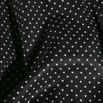 Tissu Coton Enduit Petits Pois Blancs Sur Fond Noir - Craftine