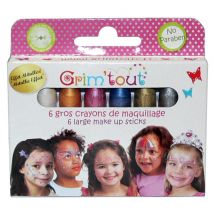 Crayons De Maquillage Enfant Coul. Métalliques 6 Pièces - Grim'tout