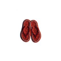 Ecussons Thermocollant Tongs Paillettés 4 X 3 Cm - Mediac 02 Rouge