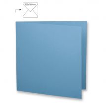 Carte Carrée, Double,uni, Fsc Mix Credit, Bleu Azur, 150x300mm, 220g / M², 5 Pces - Rayher