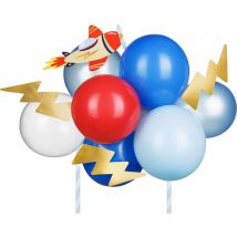 Set Cake Toppers En Forme De Ballon - Avion - PartyDeco