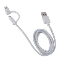 Muvit Câble 2 En 1 Lightning Et Micro-usb Spring Cable Charge Et Synchronisation 1m Blanc