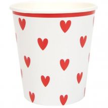 8 Gobelets Festonnée Petits Coeurs - Annikids