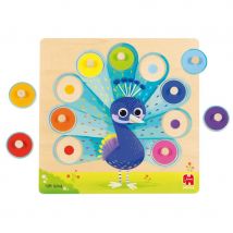 Puzzle Paon 9 Pieces En Bois - Goula