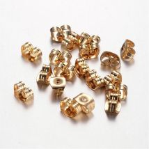 20 Fermoirs Boucles D'Oreilles Dorés En Acier Inoxydable 304 Forme Papillon - Poussoirs, Attaches - La boutique de Karine