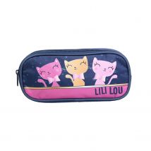 Trousse Scolaire 2 Compartiments Lili Lou Bleue Bagtrotter - Bagtrotter