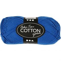 Pelote De Fil De Coton - Oeko-tex Cotton - Bleu Cobalt - 50 G - CC Hobby