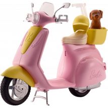 Scooter Rose Barbie Et Petit Chien - Mattel - Frp56 - Moto, Accessoires - Barbie